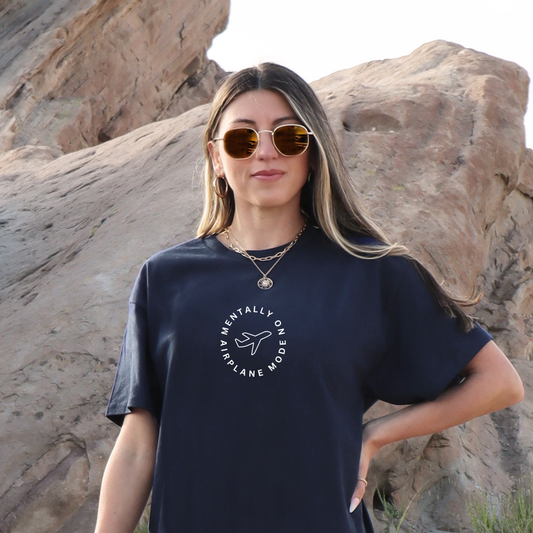 Mentally on Airplane Mode T-Shirt – Graphic Travel Tee, Plane Mode Shirt, Wanderlust Aesthetic Top