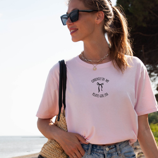 Currently in My Pilates Girl Era T-Shirt – Trendy Pilates Aesthetic Tee