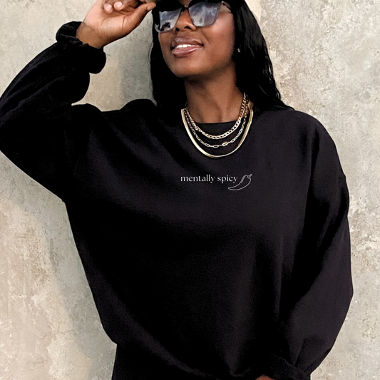 Mentally Spicy Sweatshirt – Funny Hot Pepper Crewneck, Sassy & Bold Graphic Pullover, Spicy Energy Sweater