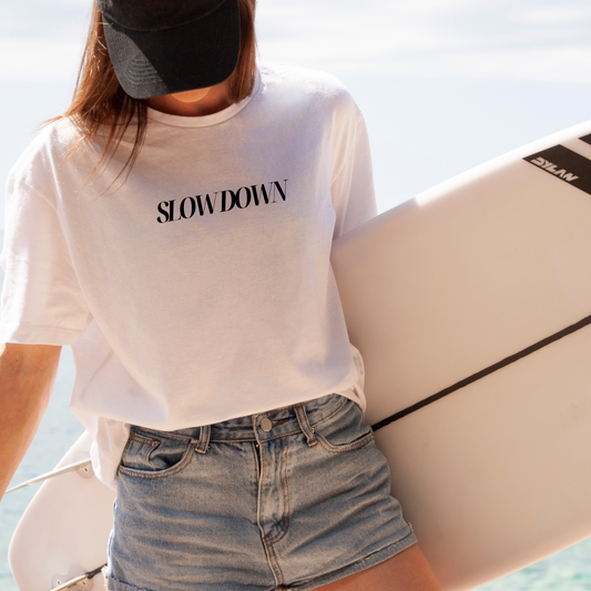 Slow Down T-Shirt – Minimalist Mindfulness Tee for Relaxed Living