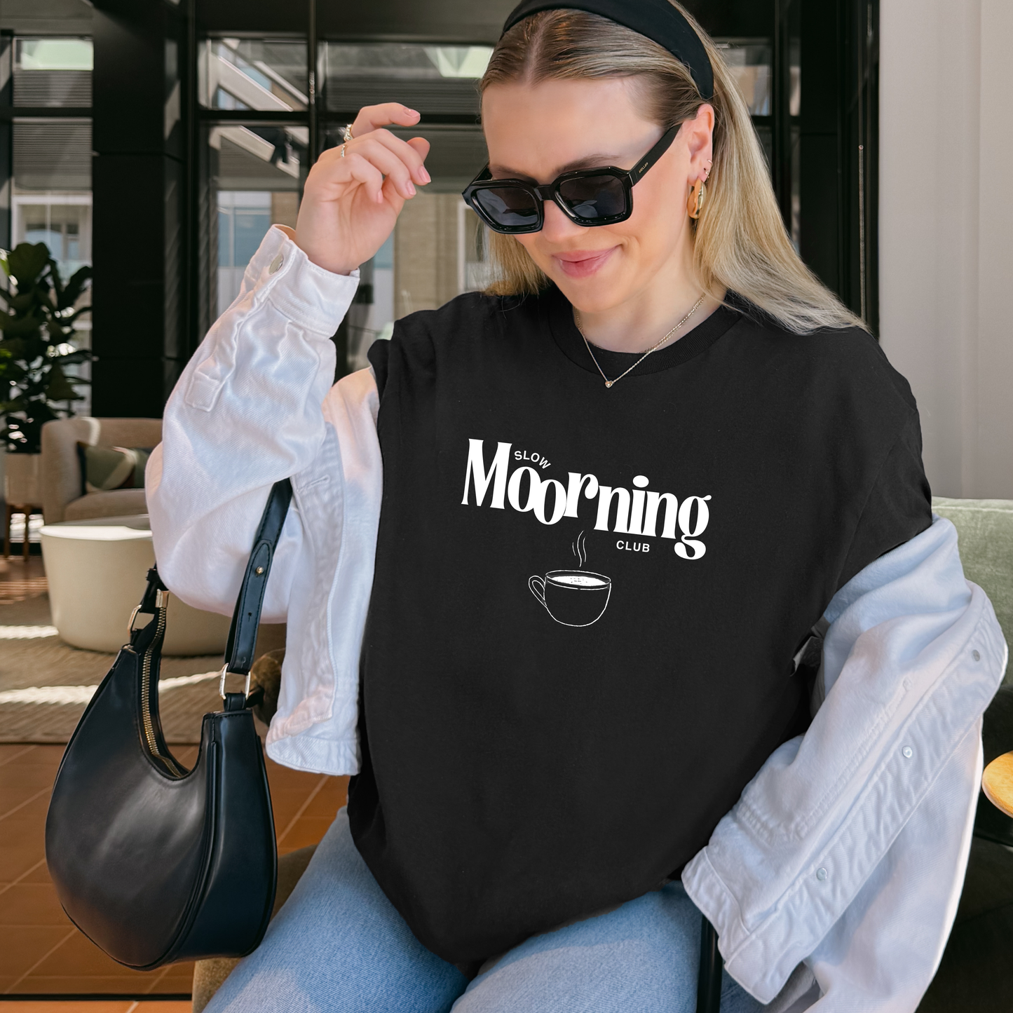 Slow Morning Club T-Shirt – Cozy Coffee Lover Graphic Tee for Caffeine Enthusiasts & Chill Days
