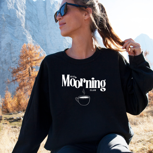 Slow Morning Club Sweatshirt – Cozy Coffee Lover Pullover for Chill Vibes